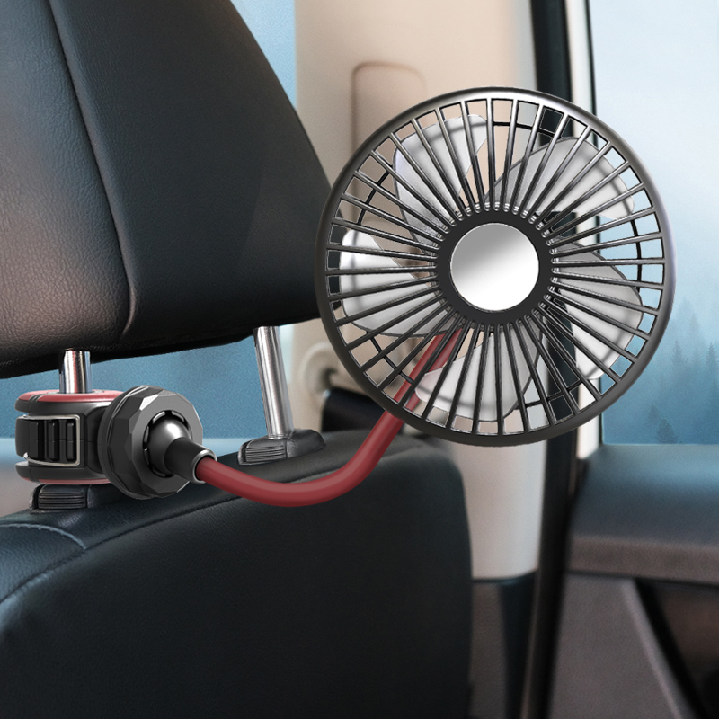 Silicone Hose Car Seat Fan 4.5 Inches for Back Seat