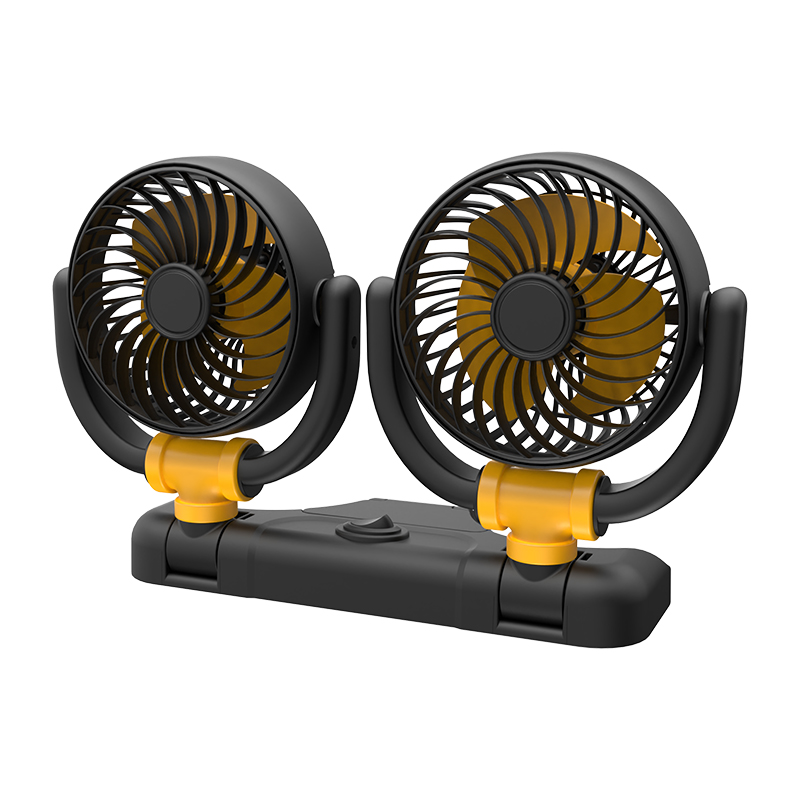 F4502 Double Heads Car Fan 5V 12V 24V 4.5 Inches