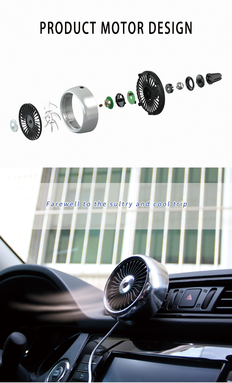 F102 Mini USB Fan for Car Air Vent with LED detail (4)dzb