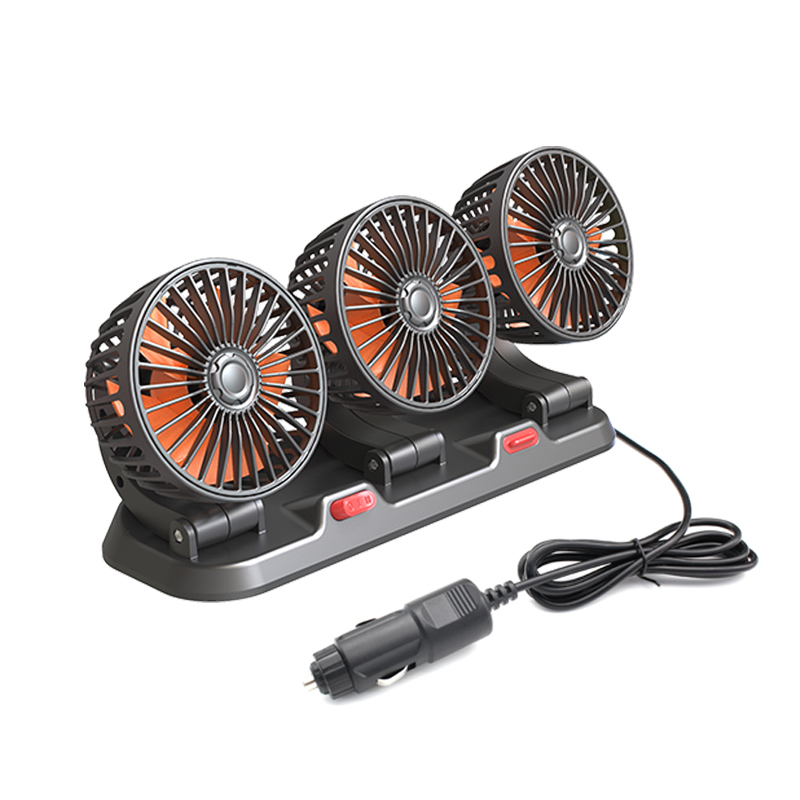 F4310 Triple Three Heads Foldable Car Fan 5V 12V 24V