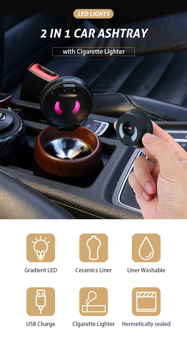 N17D Car Cigarette Ashtray with Lighter and LED detail (1)376