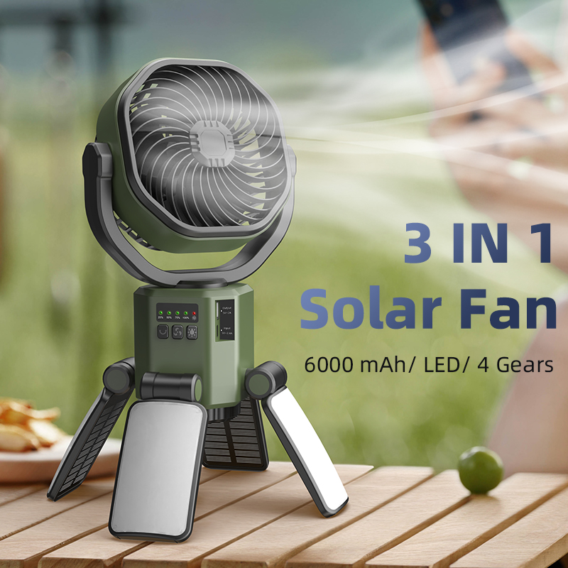 2025 New Product: F6611 Solar Camping Fan: Your Eco-Friendly Cooling Solution for Outdoor Adventures