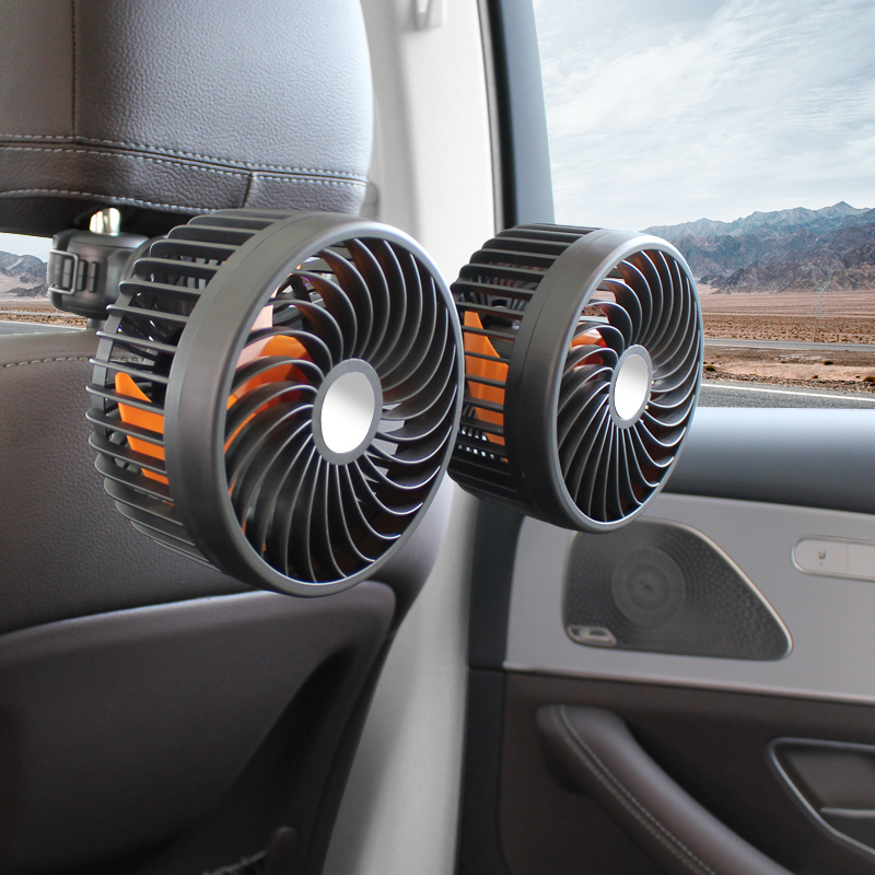 Car Headrest Fan Double Heads 5 Inches Strong Power F6207