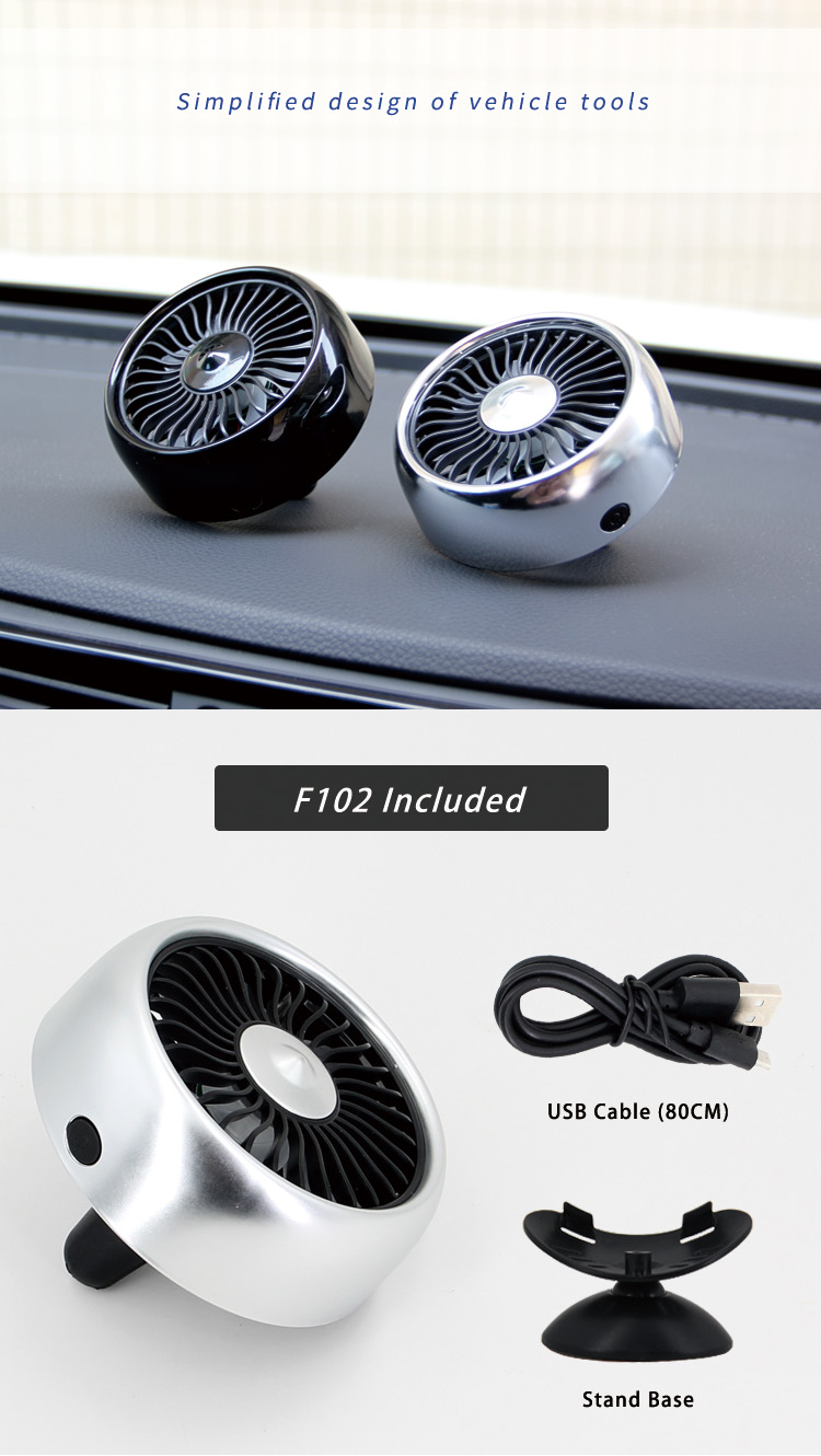 F102 Mini USB Fan for Car Air Vent with LED detail (8)483