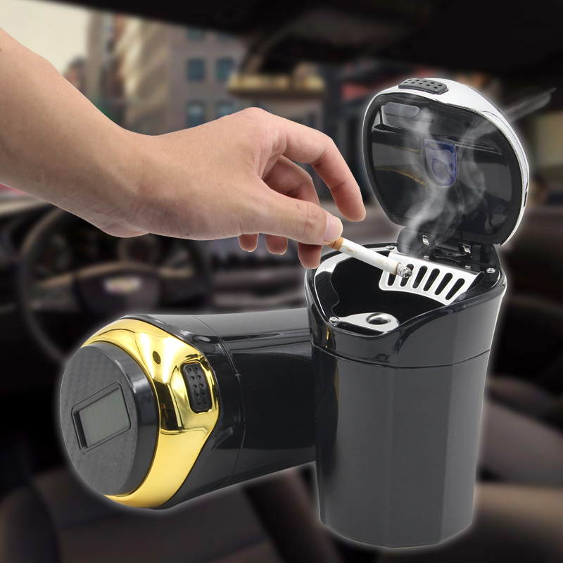 Solar Car Ashtray with Lid and LED N12B