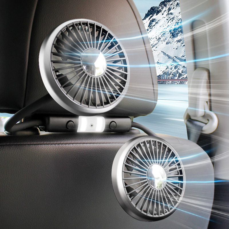 F310 Dual Heads Car Seat Hose USB Cooling Fan