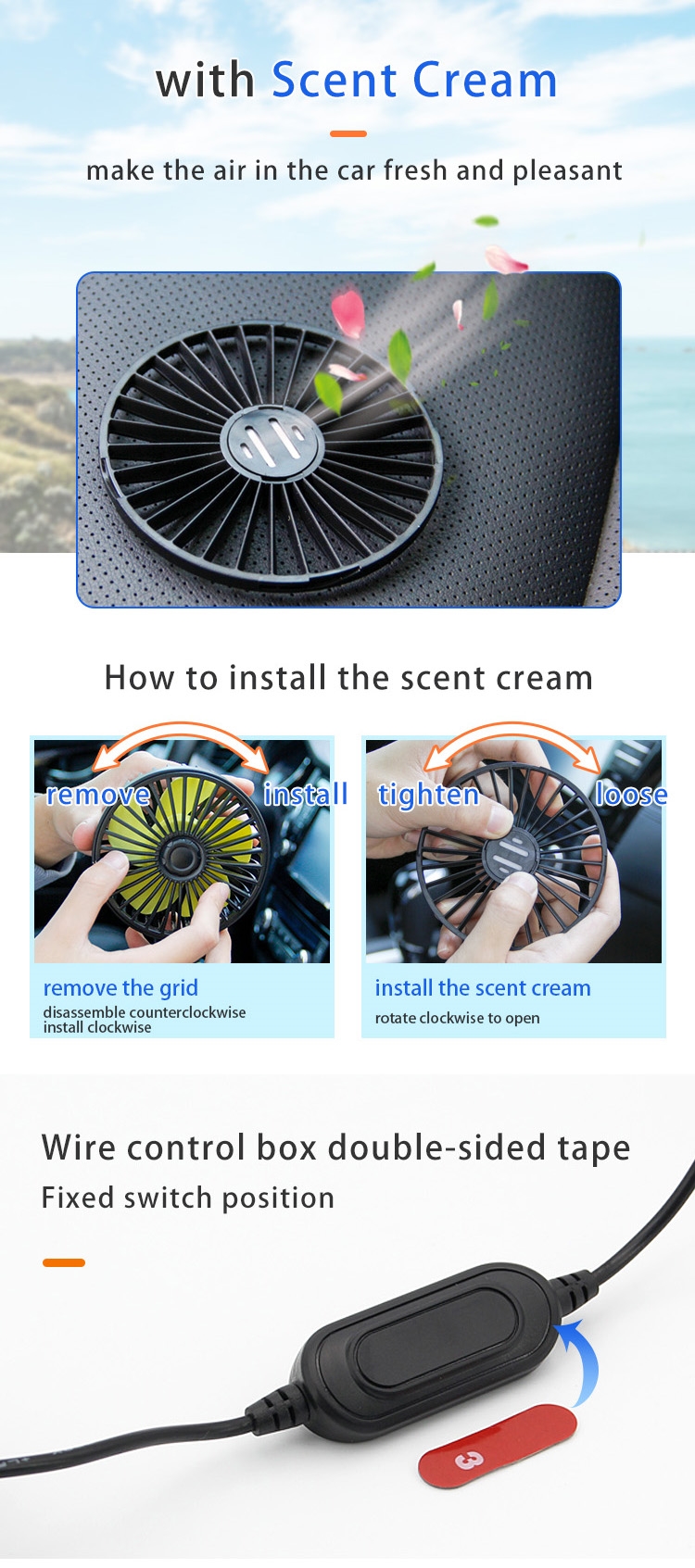 F404 Double Heads Car Fan Universal USB Powered detail (5)py6