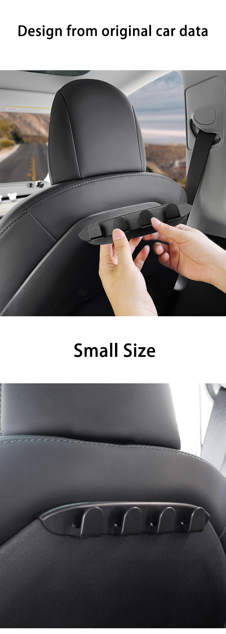 G111 2-Pack Car Seat Hooks for Tesla Model Y3 Accessories detail (3)5rc