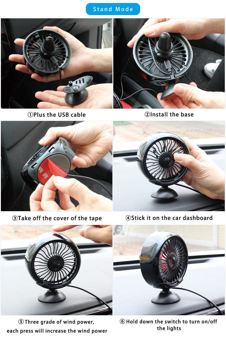 F102 Mini USB Fan for Car Air Vent with LED detail (6)fp1