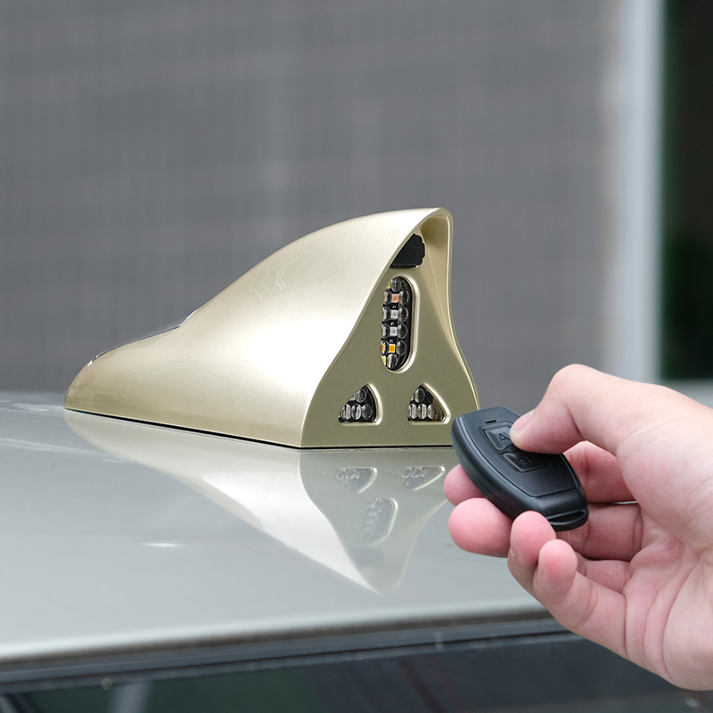 Car Roof Shark Fin Solar Magnetic Warning LED Light D10B