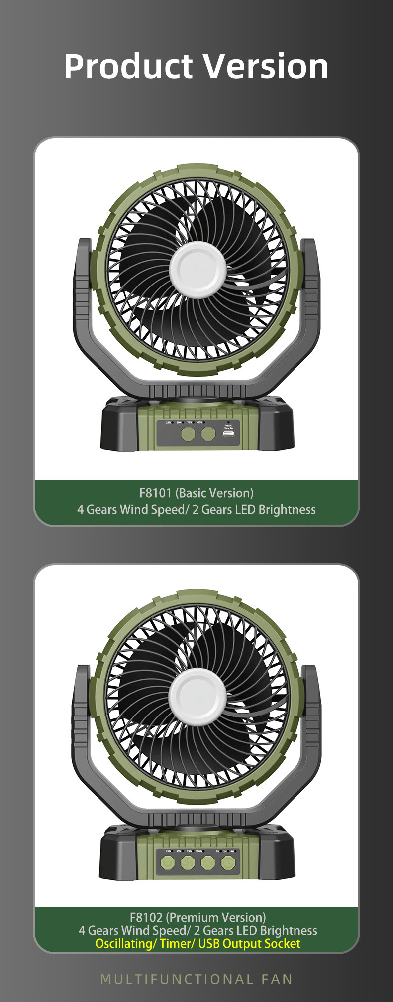 F8101 F8102 Multifunctional Outdoor Rechargeable Standing Fan with LED Lamp detail (9)e2g