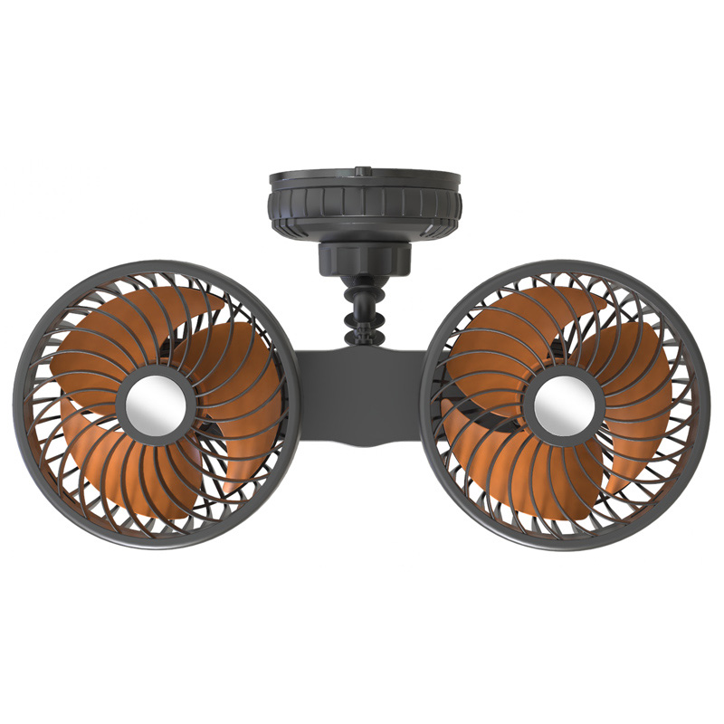 5 Inches Dual-heads Suction Cup Car Fan