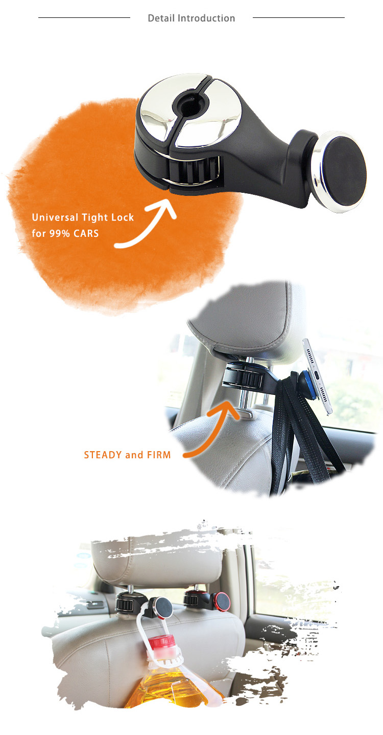 G03 Car Seat Hook Magnetic Phone Holder for Back Seat detail (4)xs0