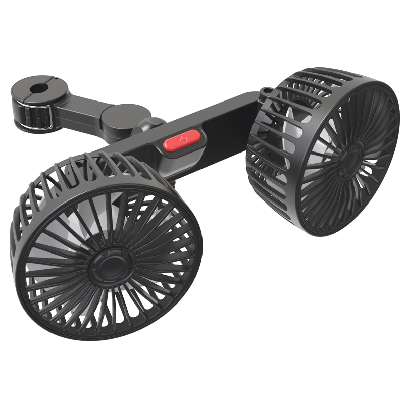 F4207 Dual Heads Car Seat Fan Strong Wind Power