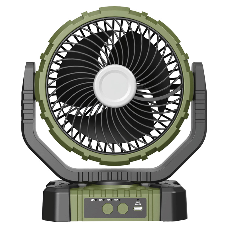 F8101 F8102 Multifunctional Outdoor Rechargeable Standing Fan with LED Lamp
