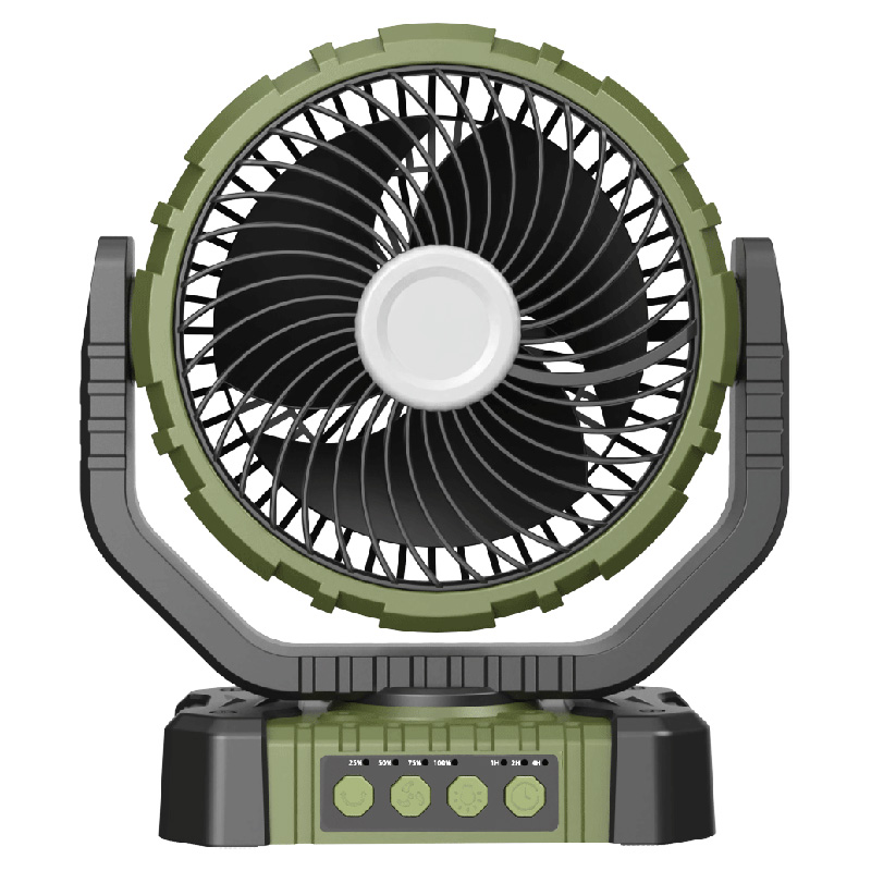 F8101 F8102 Multifunctional Outdoor Rechargeable Standing Fan with LED Lamp