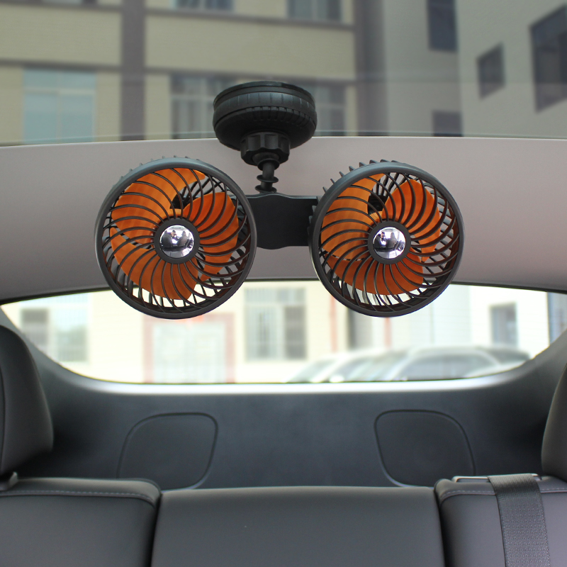 5 Inches Dual-heads Suction Cup Car Fan