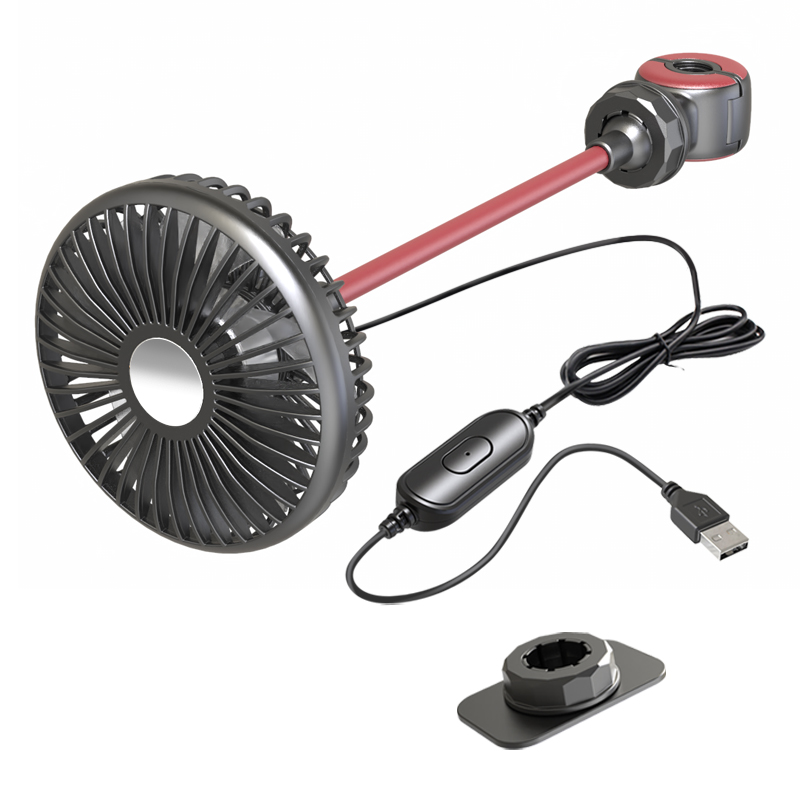 Silicone Hose Car Seat Fan 4.5 Inches for Back Seat