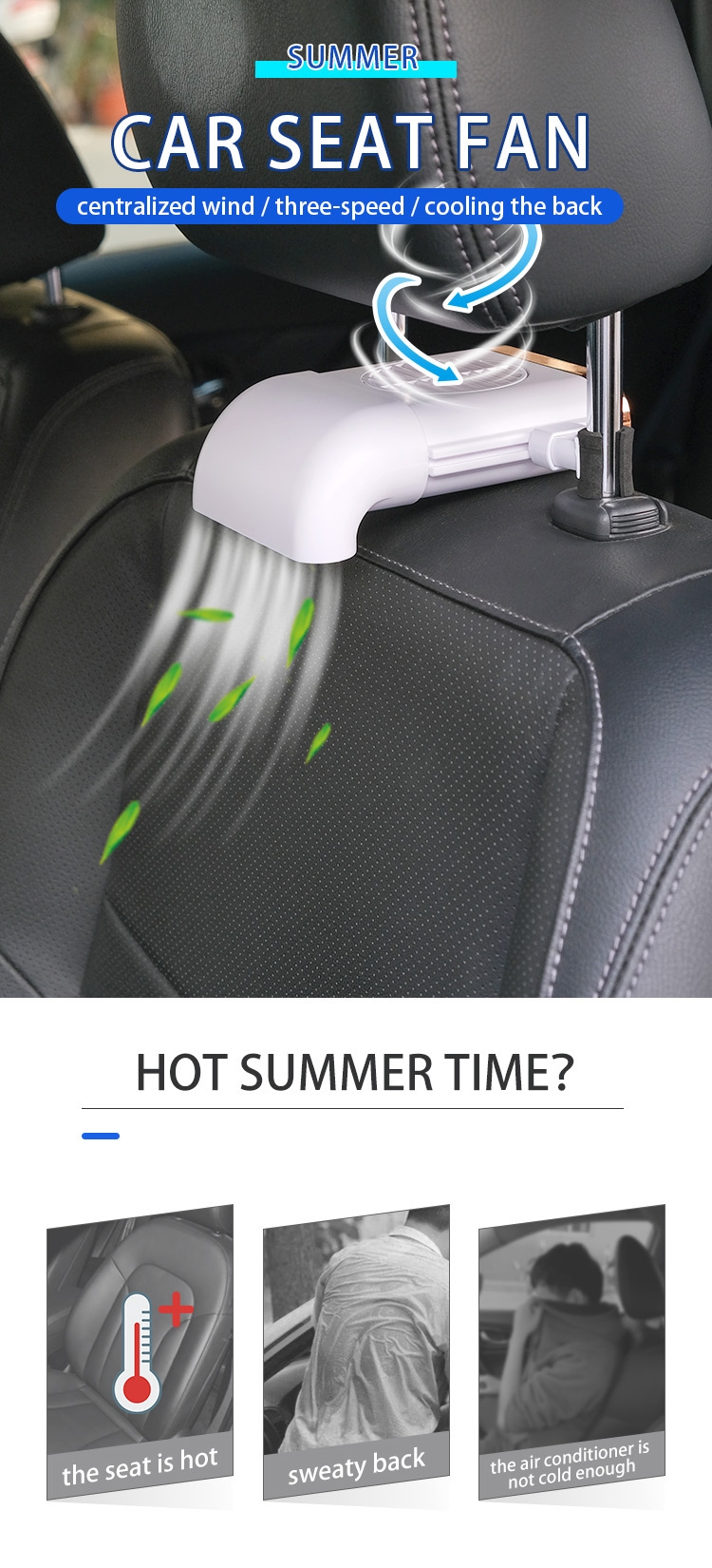 F405 Car Seat Fan 5V USB Cooling Air Fan detail (1)rv3